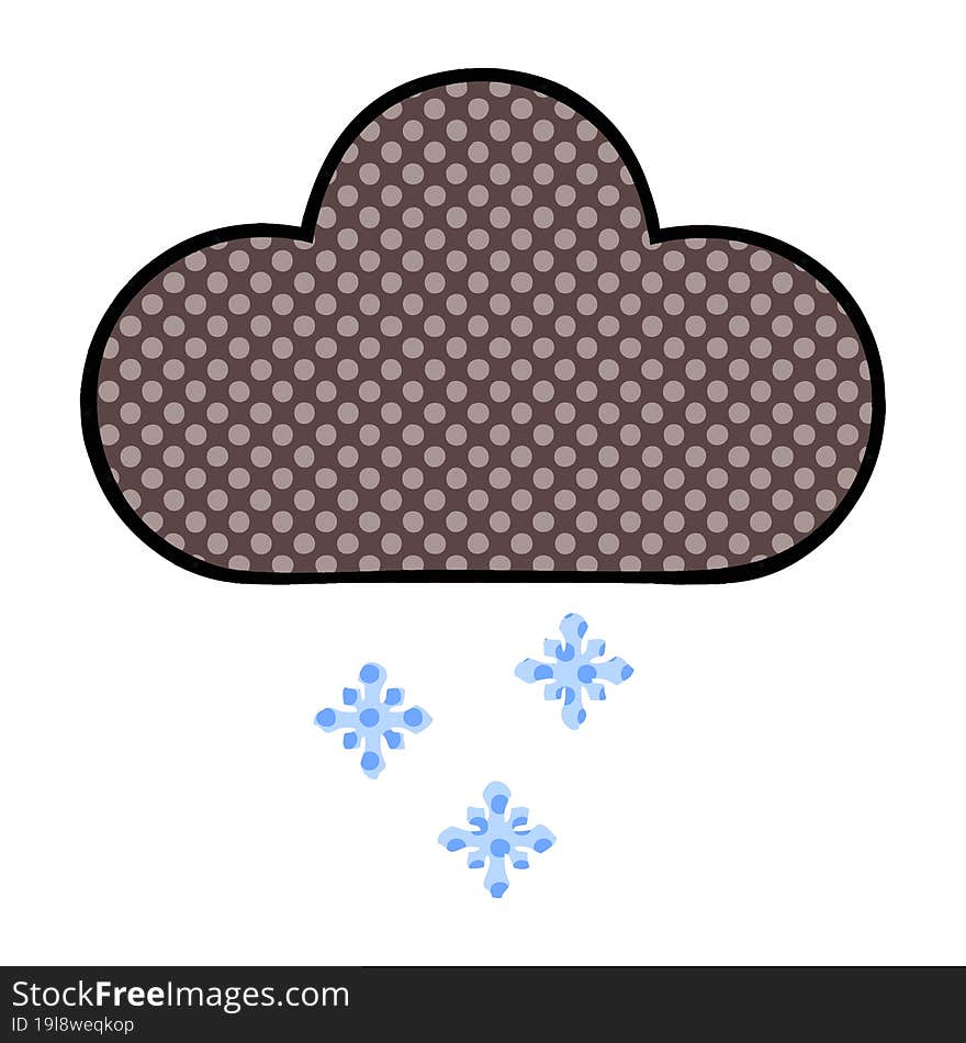 comic book style cartoon storm snow cloud