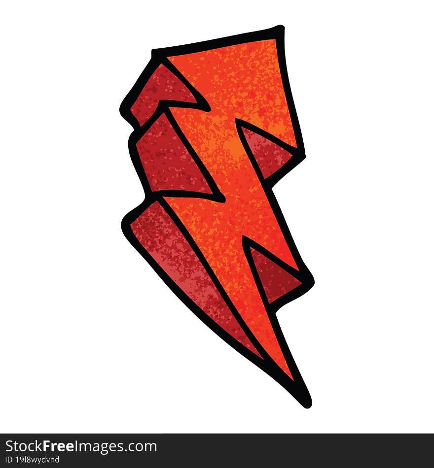 Cartoon Doodle Lightning Bolt Symbol