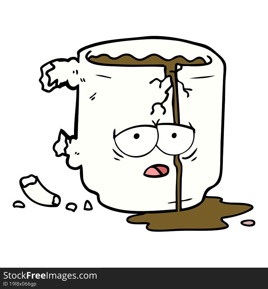 cartoon broken mug. cartoon broken mug