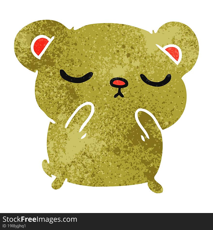 retro cartoon of a cute bear