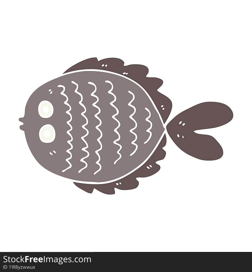 flat color style cartoon flat fish