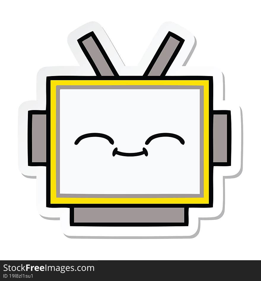 sticker of a cute cartoon robot head