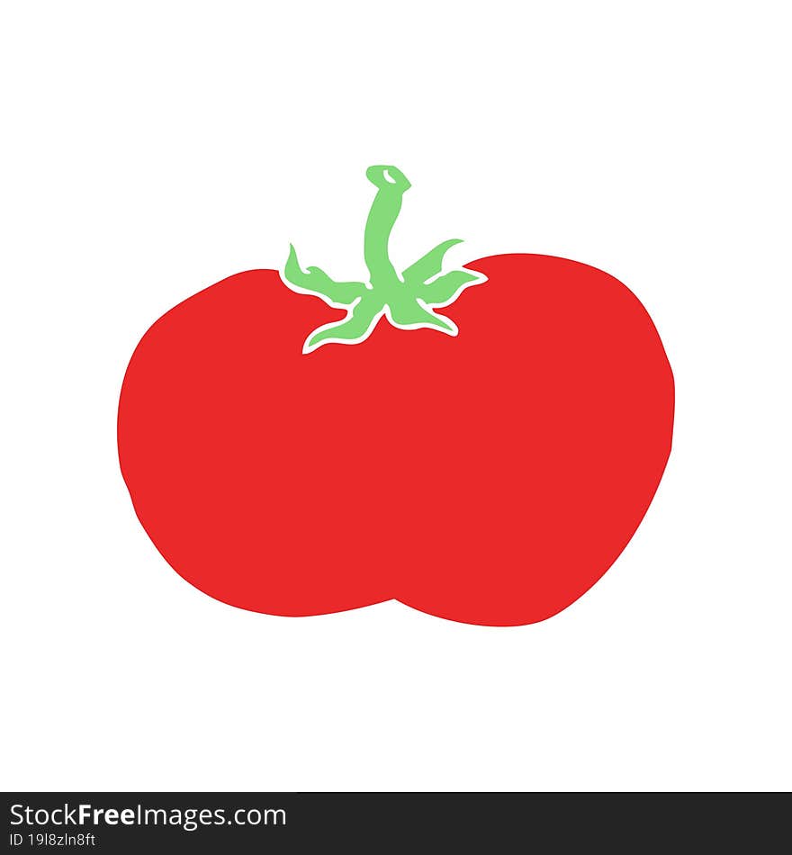 Flat Color Style Cartoon Tomato