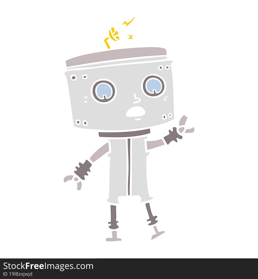 flat color style cartoon robot