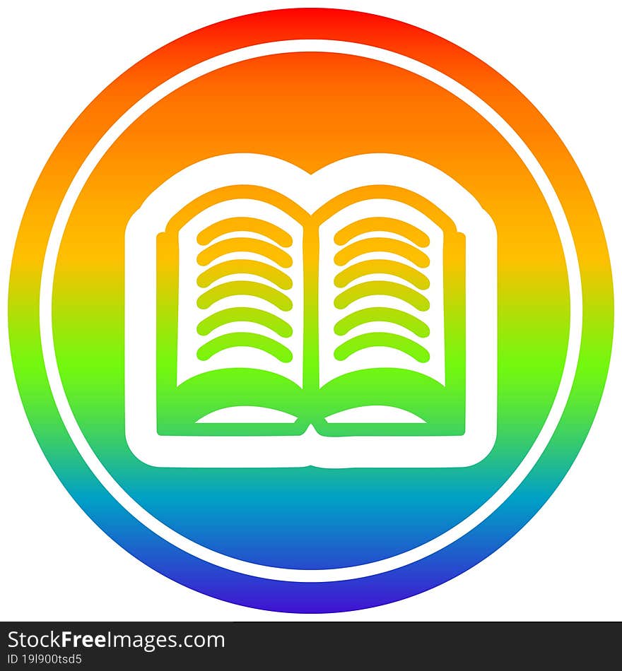 Open Book Circular In Rainbow Spectrum