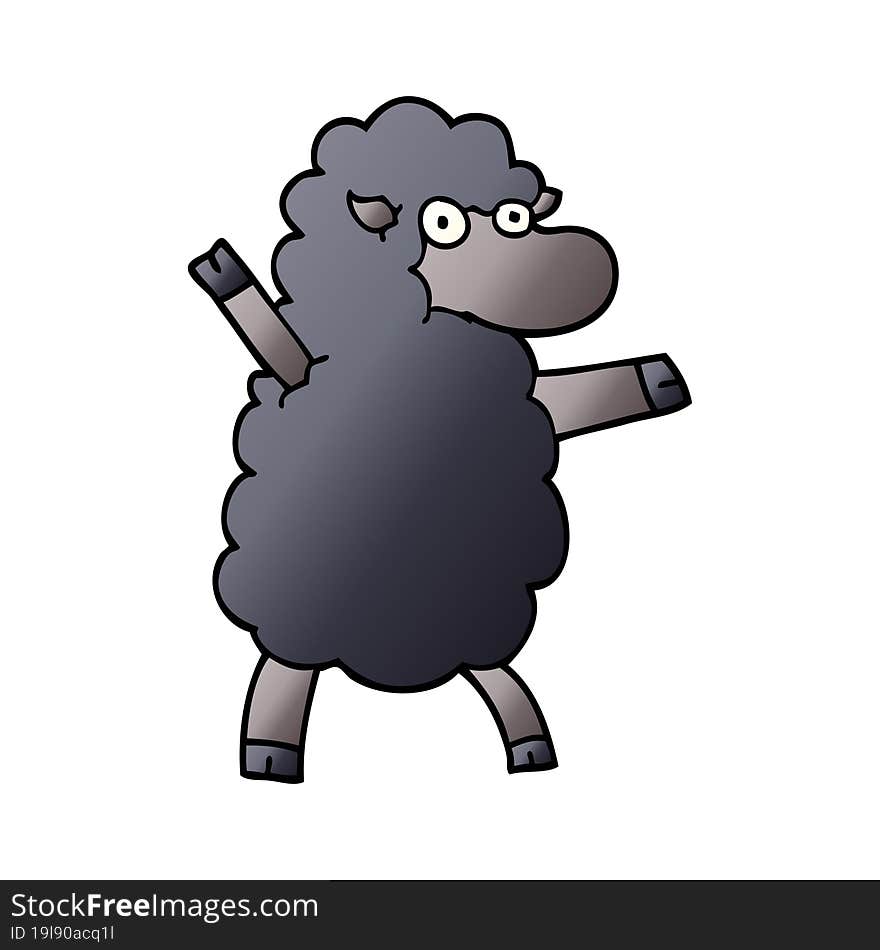 cartoon doodle black sheep