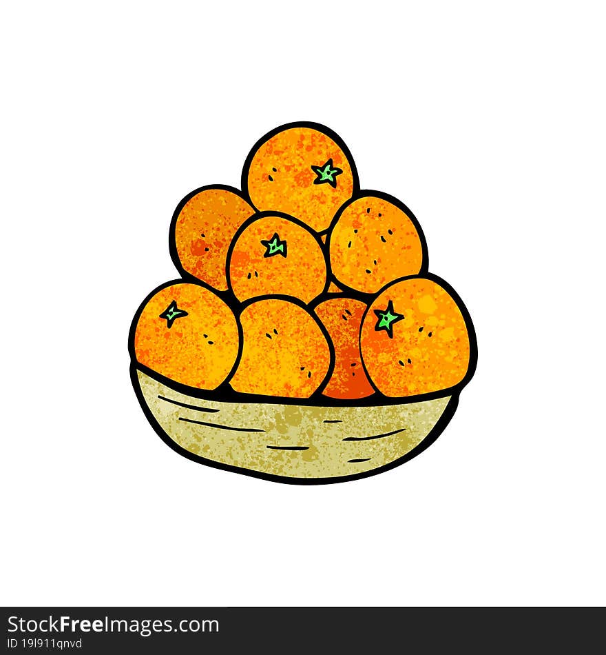 cartoon bowl of oranges