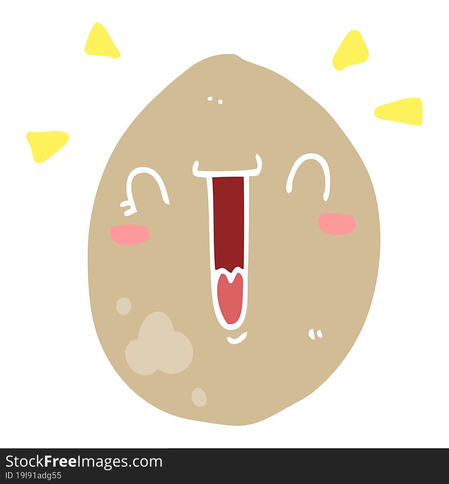 Flat Color Style Cartoon Happy Egg