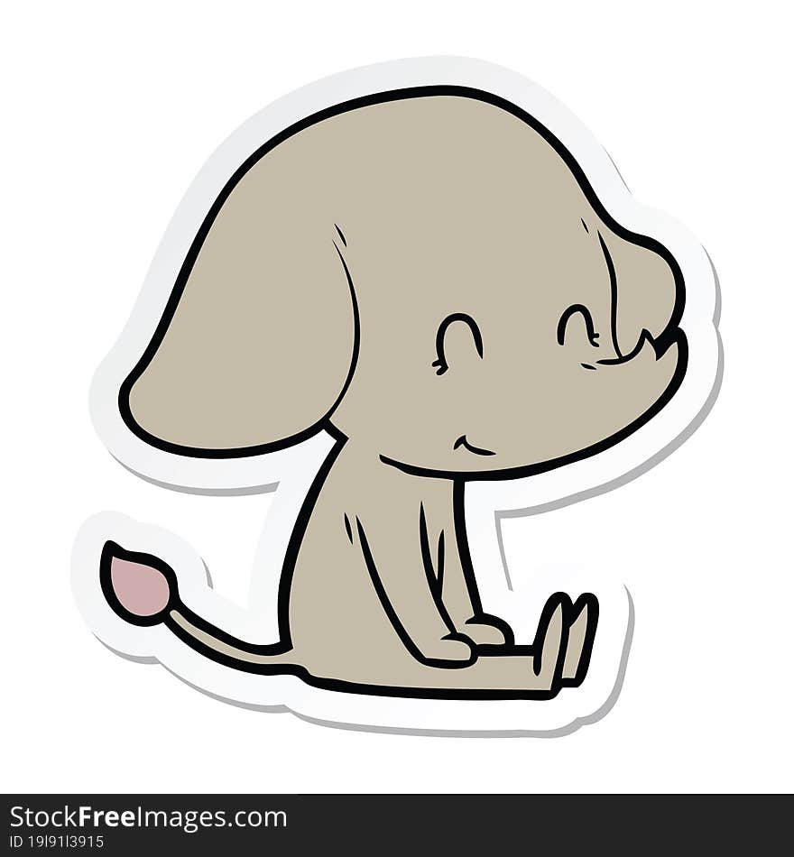 sticker of a cute cartoon elephant