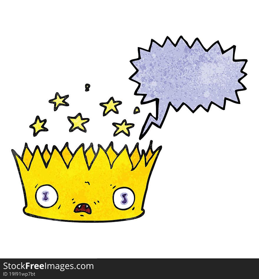 speech bubble textured cartoon magic crown