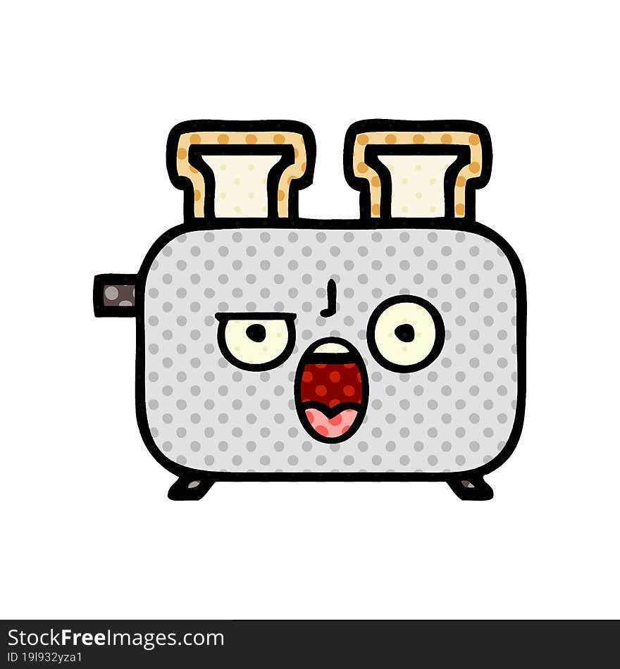 Comic Book Style Cartoon Of A Toaster