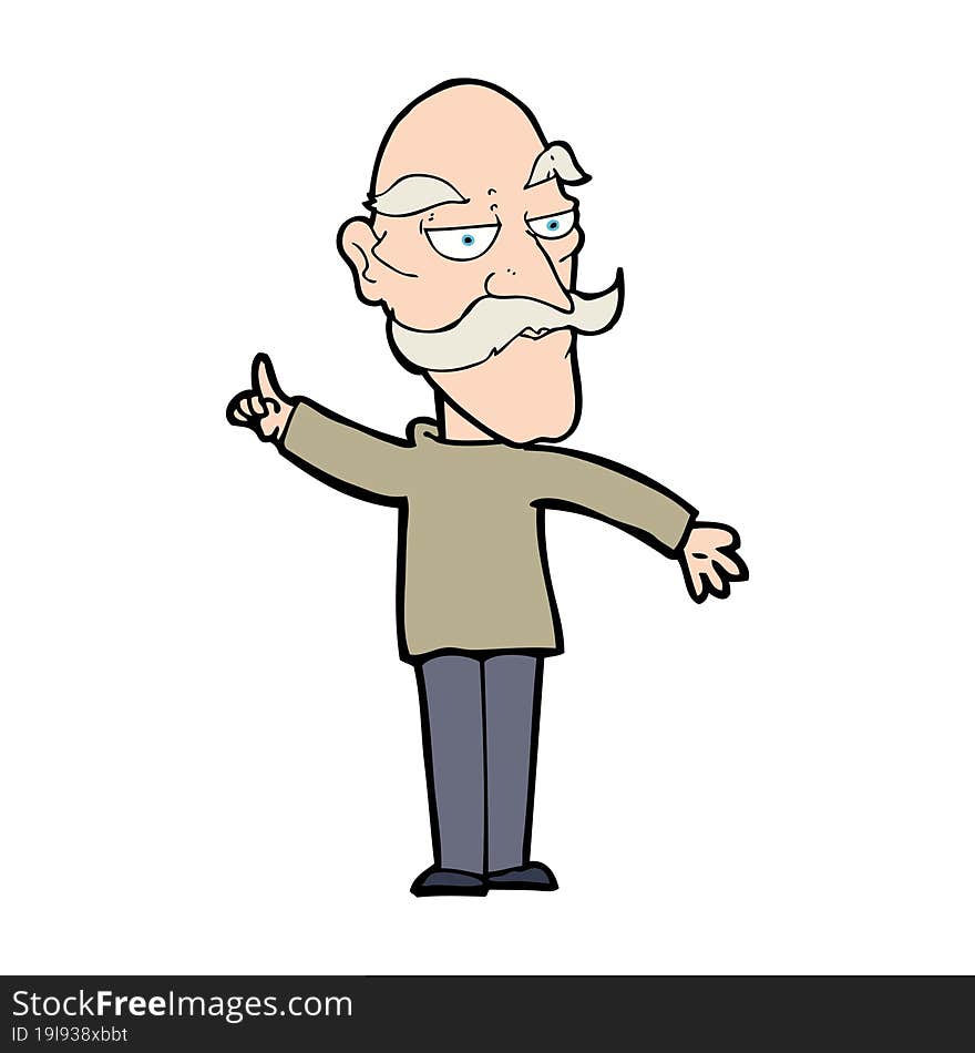 cartoon old man telling story