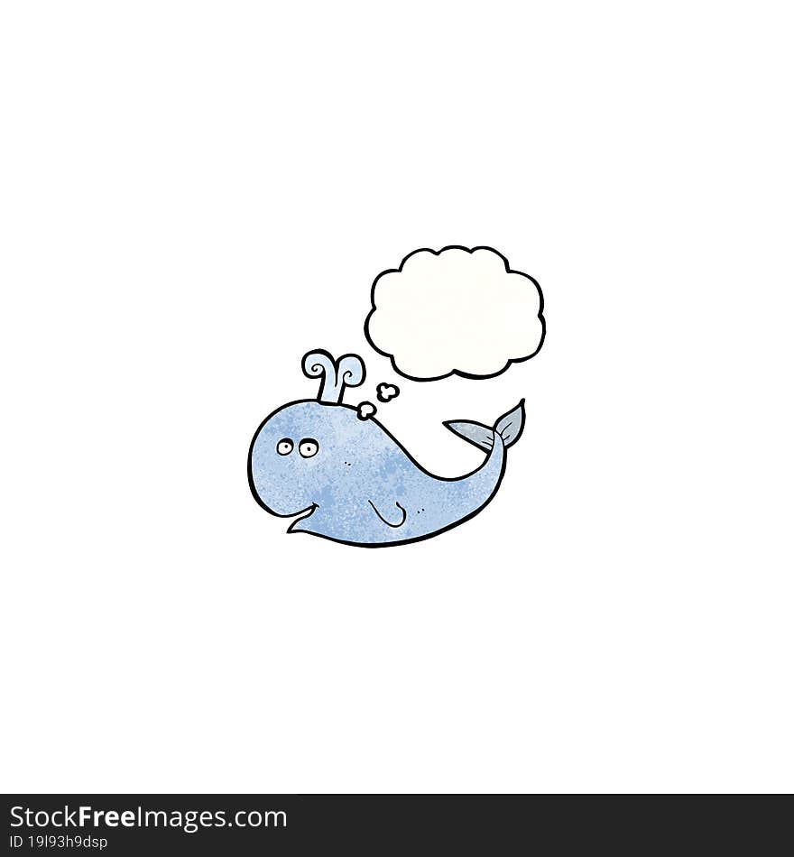 cartoon whale with thought bubble