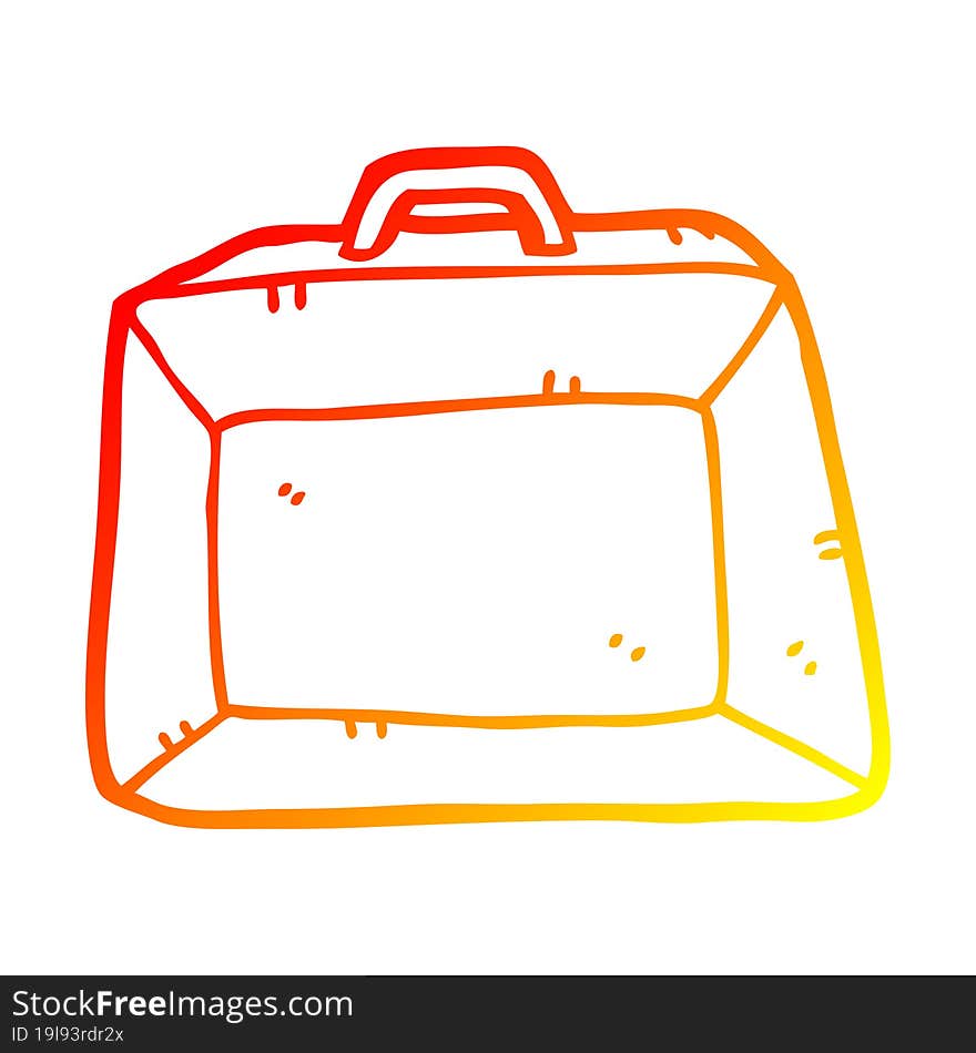 Warm Gradient Line Drawing Cartoon Budget Briefcase