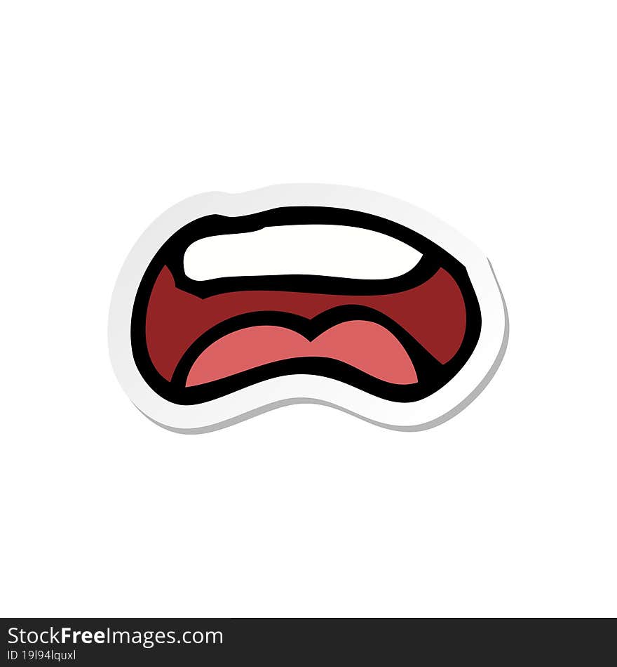 sticker of a cartoon mouth