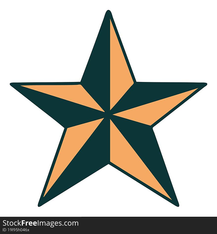 iconic tattoo style image of a star. iconic tattoo style image of a star