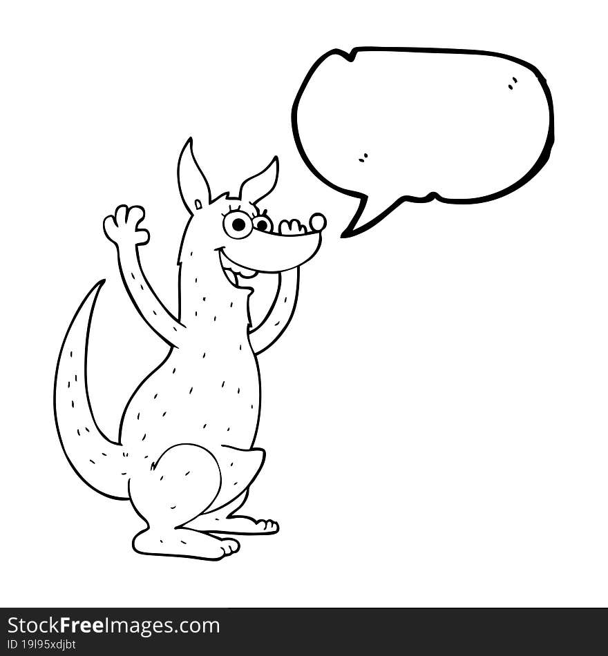 speech bubble cartoon kangaroo