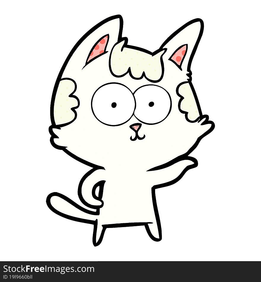 happy cartoon cat. happy cartoon cat