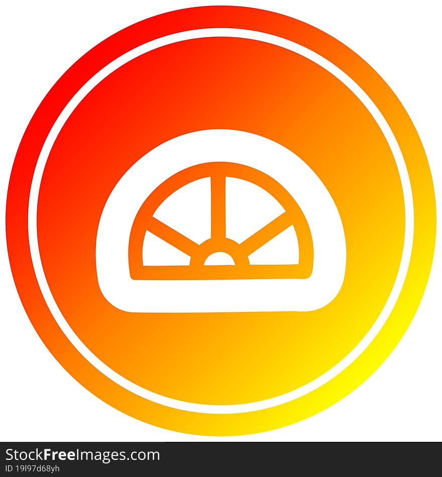 protractor math equipment circular in hot gradient spectrum