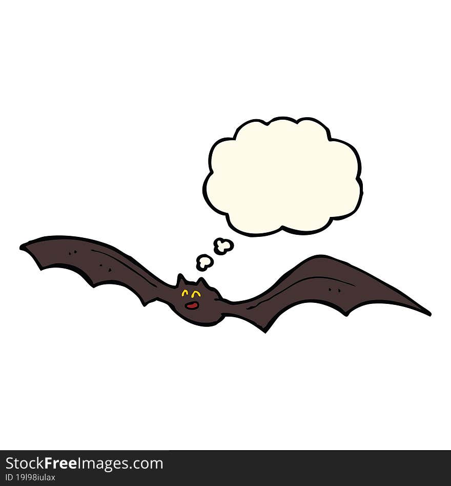 Cartoon Bat With Thought Bubble