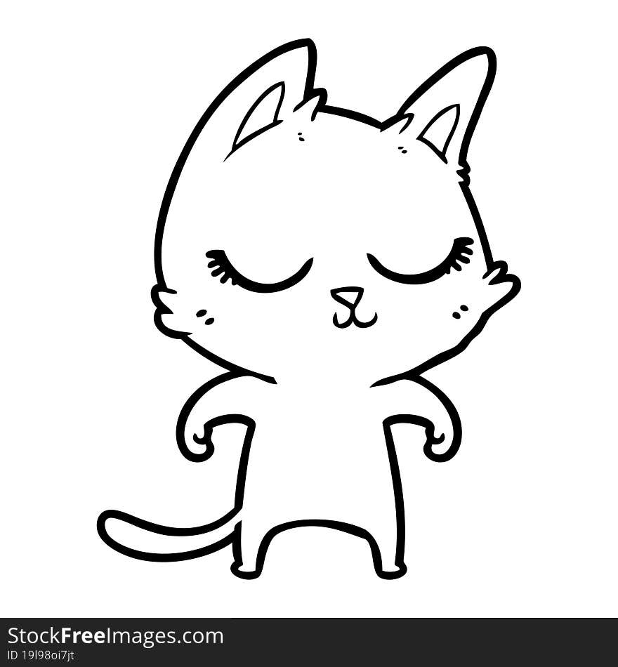 calm cartoon cat. calm cartoon cat