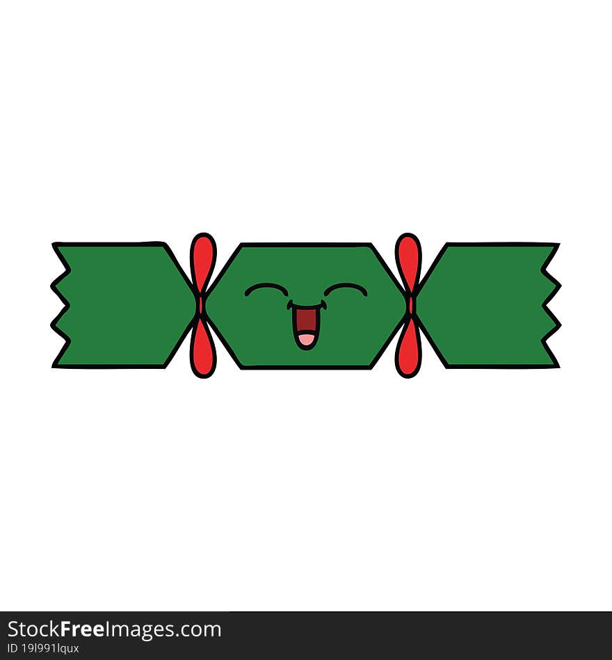 cute cartoon of a christmas cracker