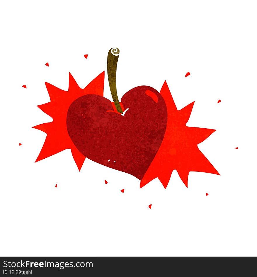 Cartoon Love Heart Cherry