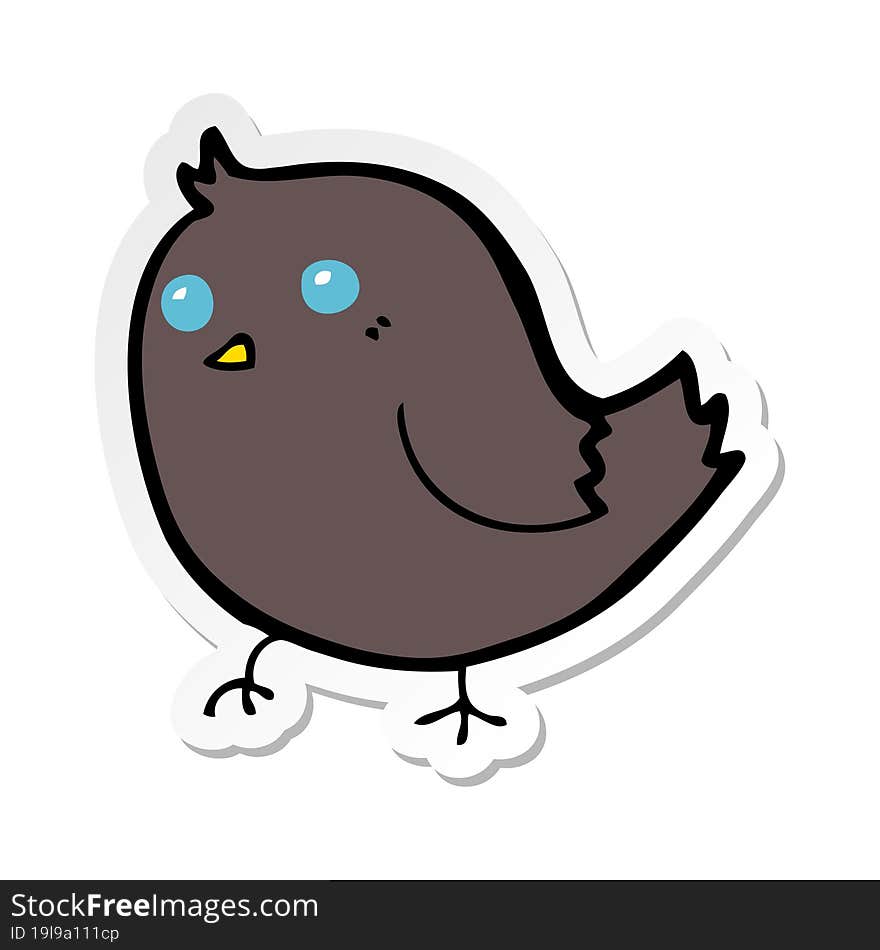 Sticker Of A Cartoon Bird