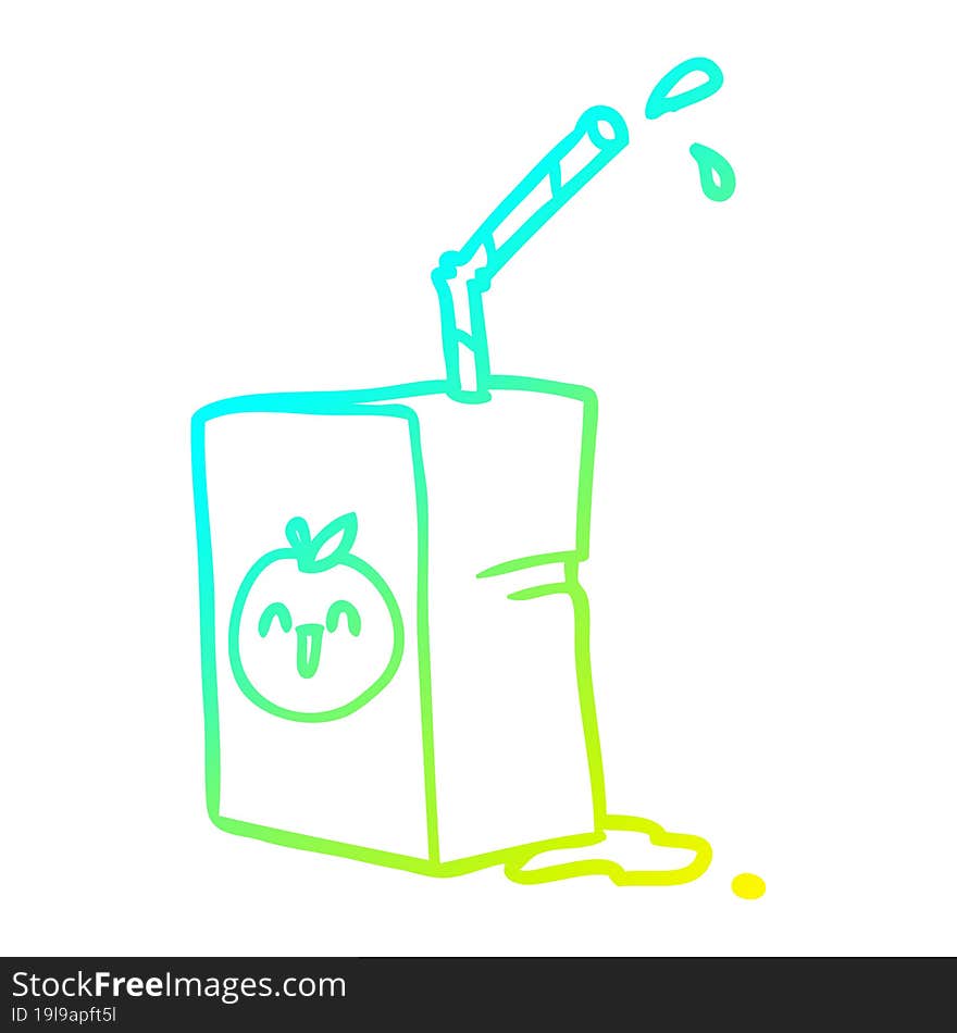 cold gradient line drawing apple juice box