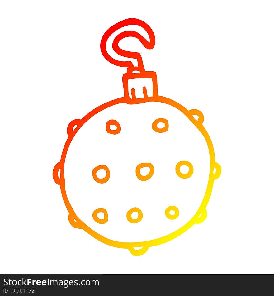 warm gradient line drawing cartoon golden xmas bauble