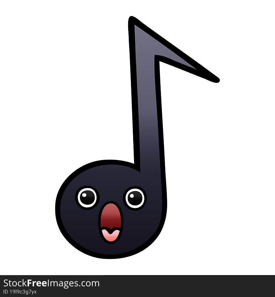 gradient shaded cartoon musical note