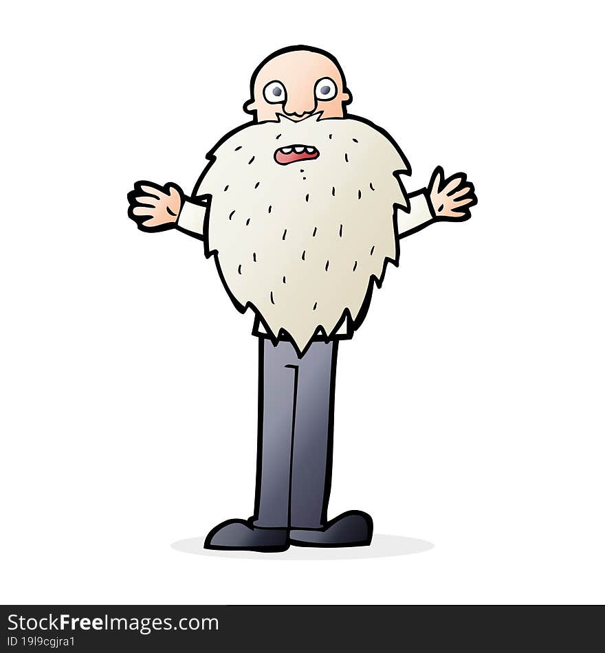 cartoon bearded old man