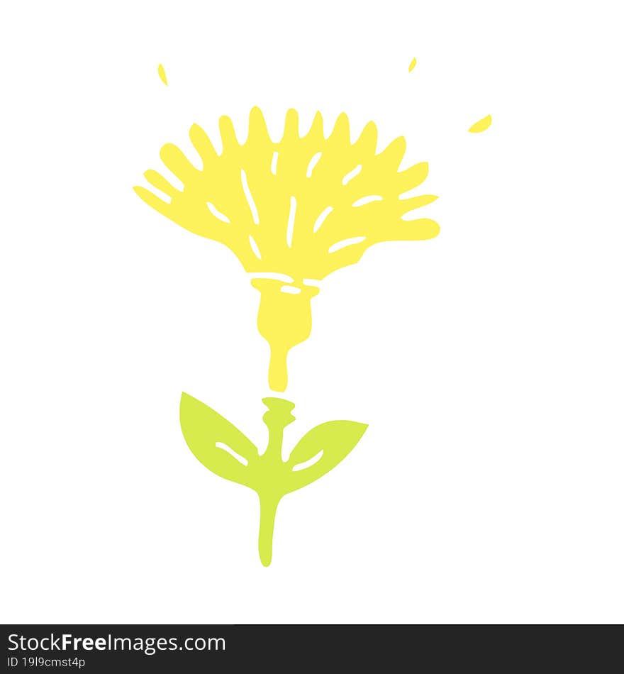 flat color illustration cartoon dandelion opening