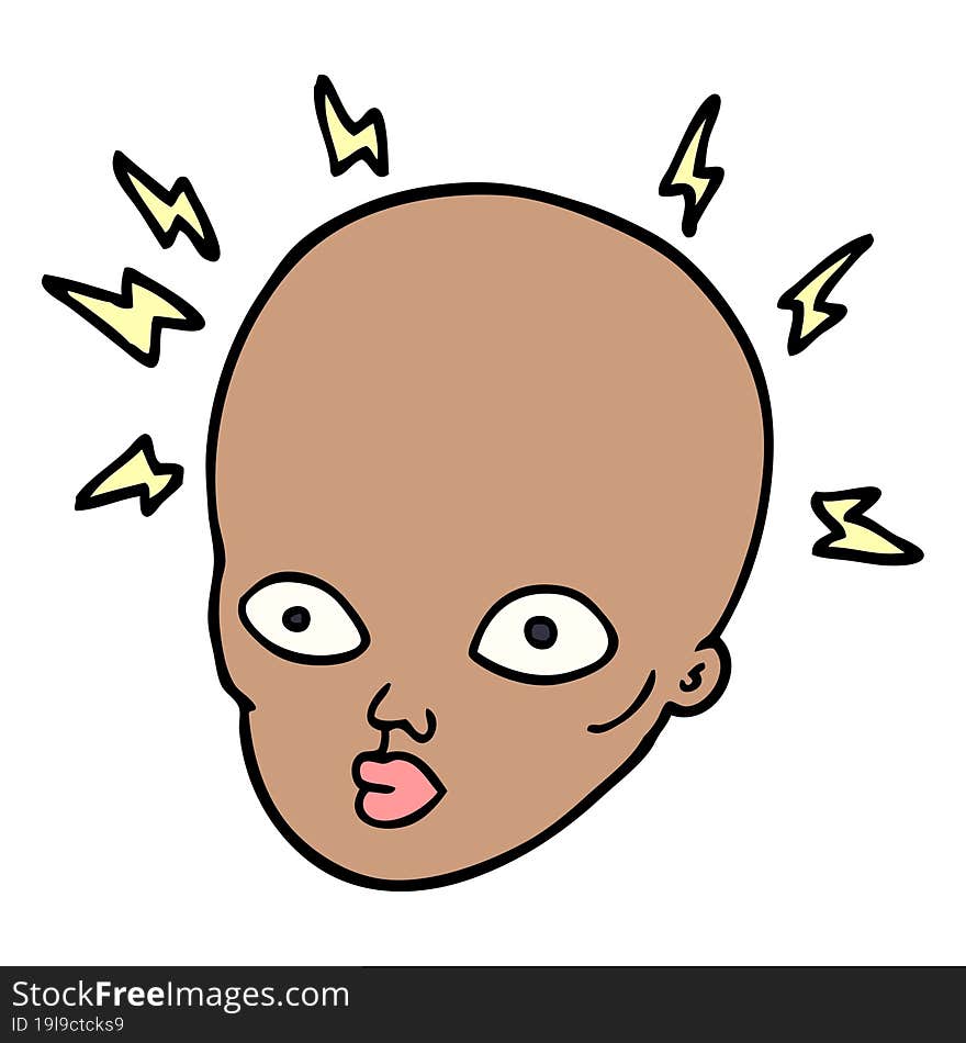 cartoon doodle bald head