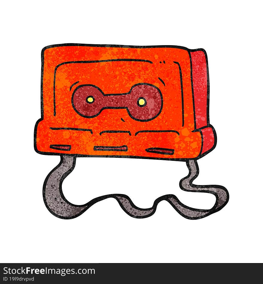 textured cartoon cassette tape