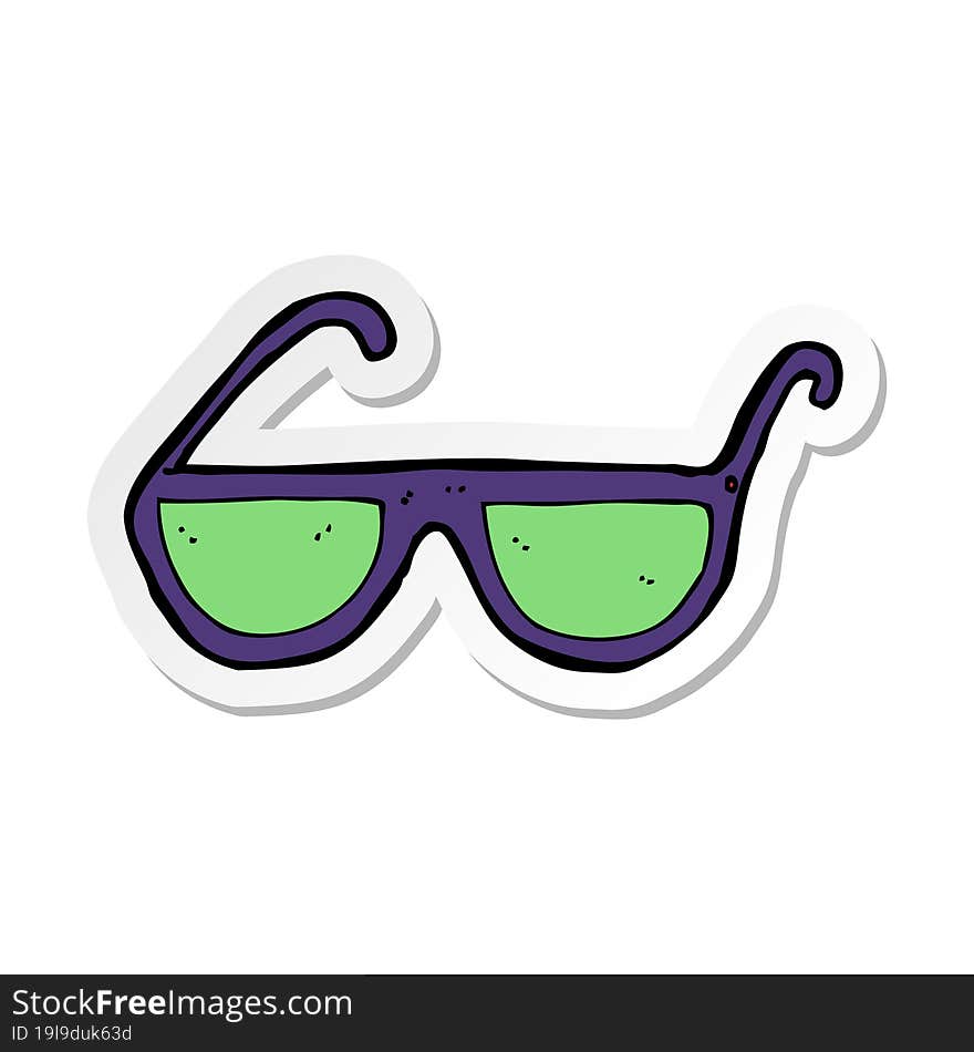 sticker of a cartoon sunglasses