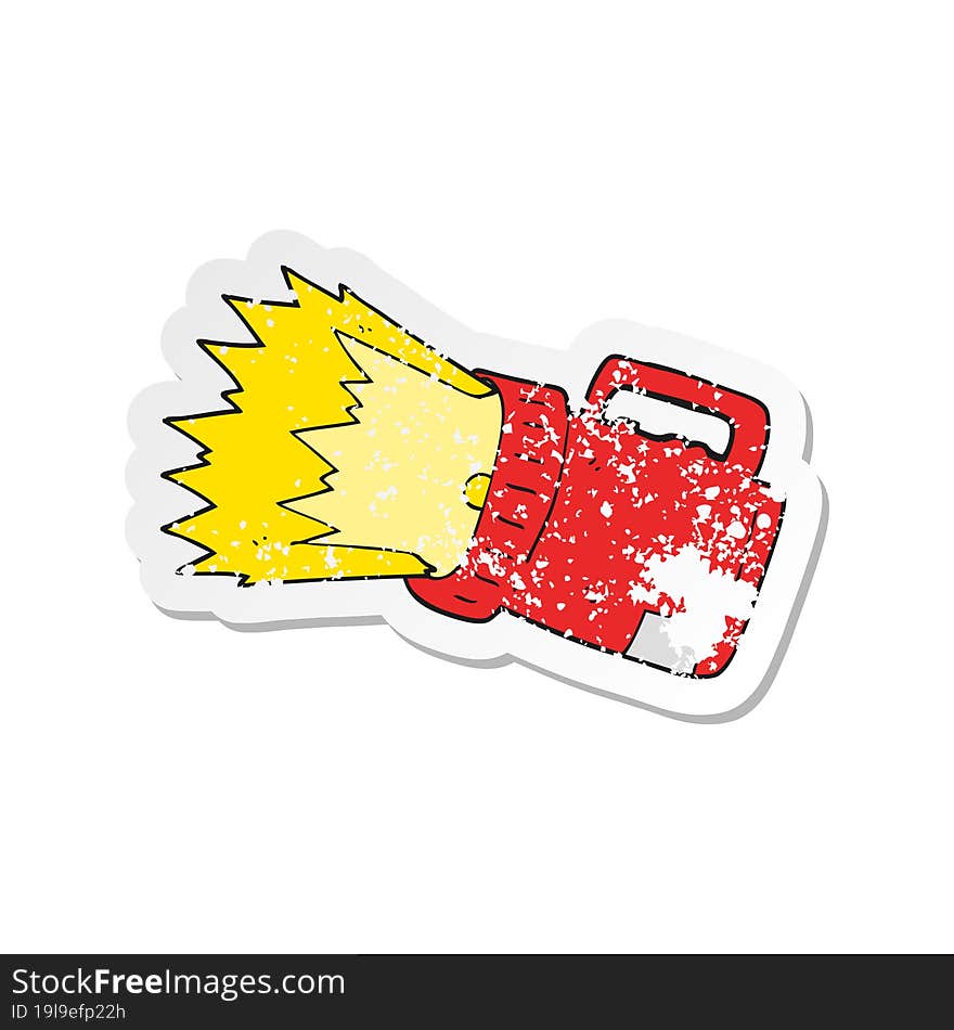 retro distressed sticker of a cartoon torch