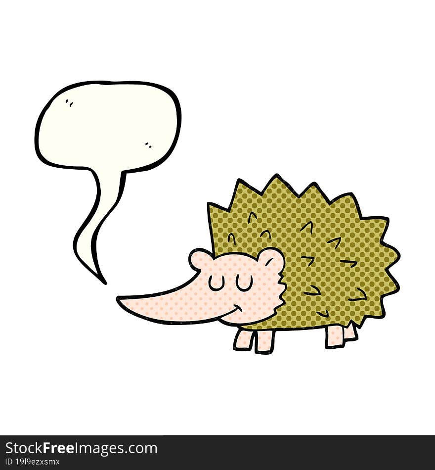 Comic Book Speech Bubble Cartoon Hedgehog