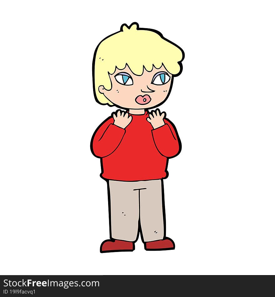 cartoon worried person