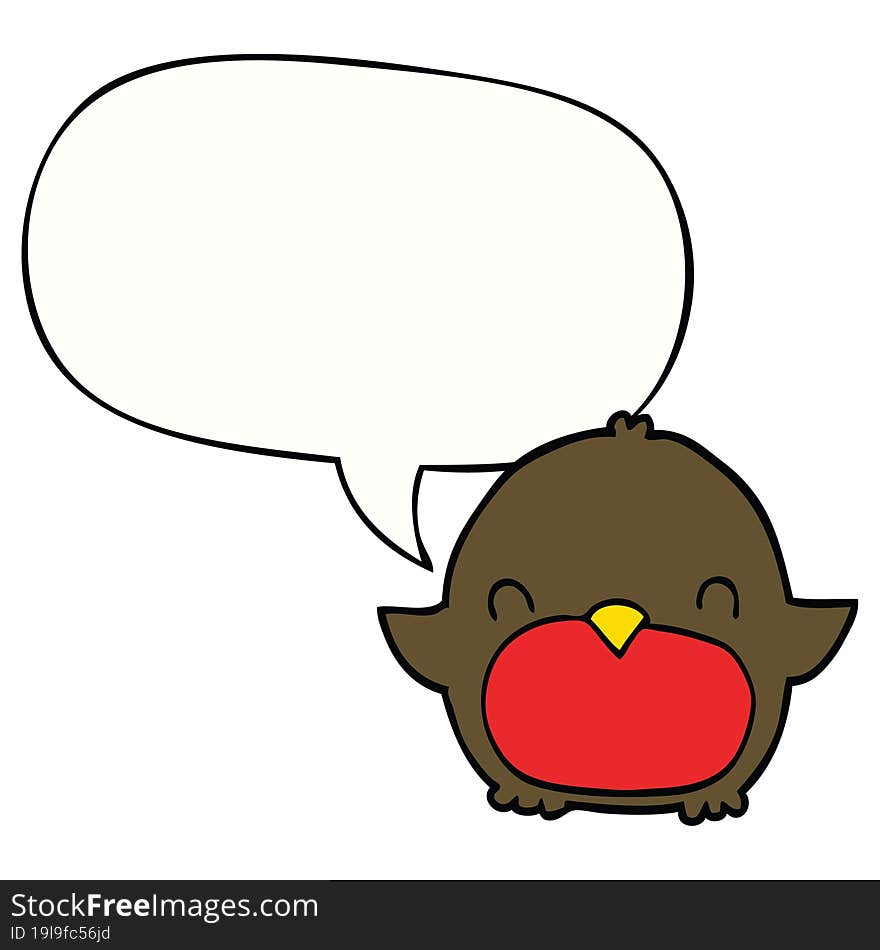 cartoon penguin and speech bubble