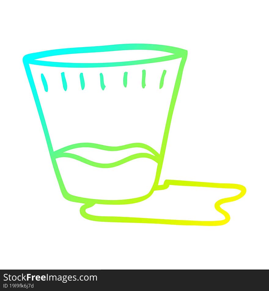 cold gradient line drawing of a cartoon espresso shot