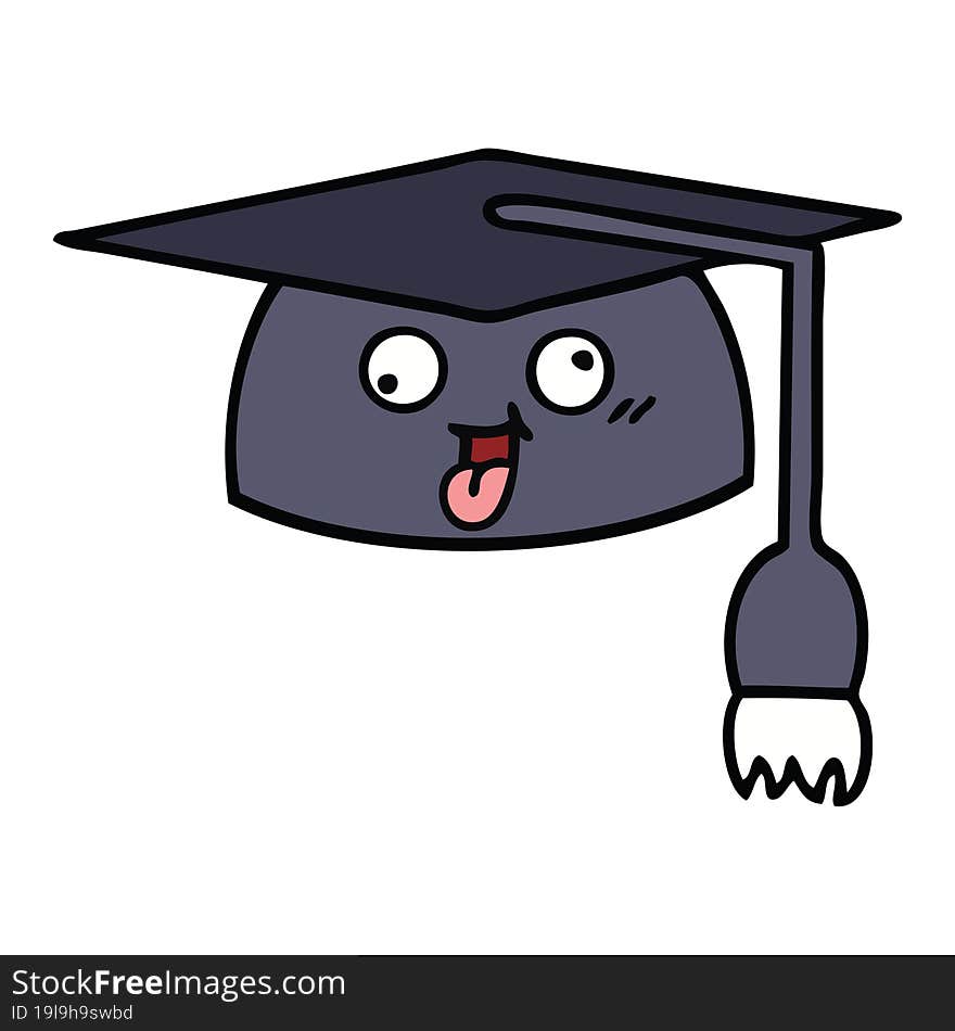 cute cartoon of a graduation hat. cute cartoon of a graduation hat