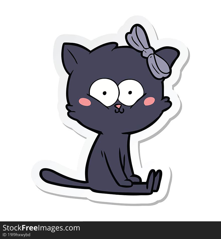 Sticker Of A Cartoon Cat