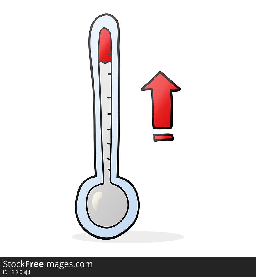 freehand drawn cartoon rising temperature