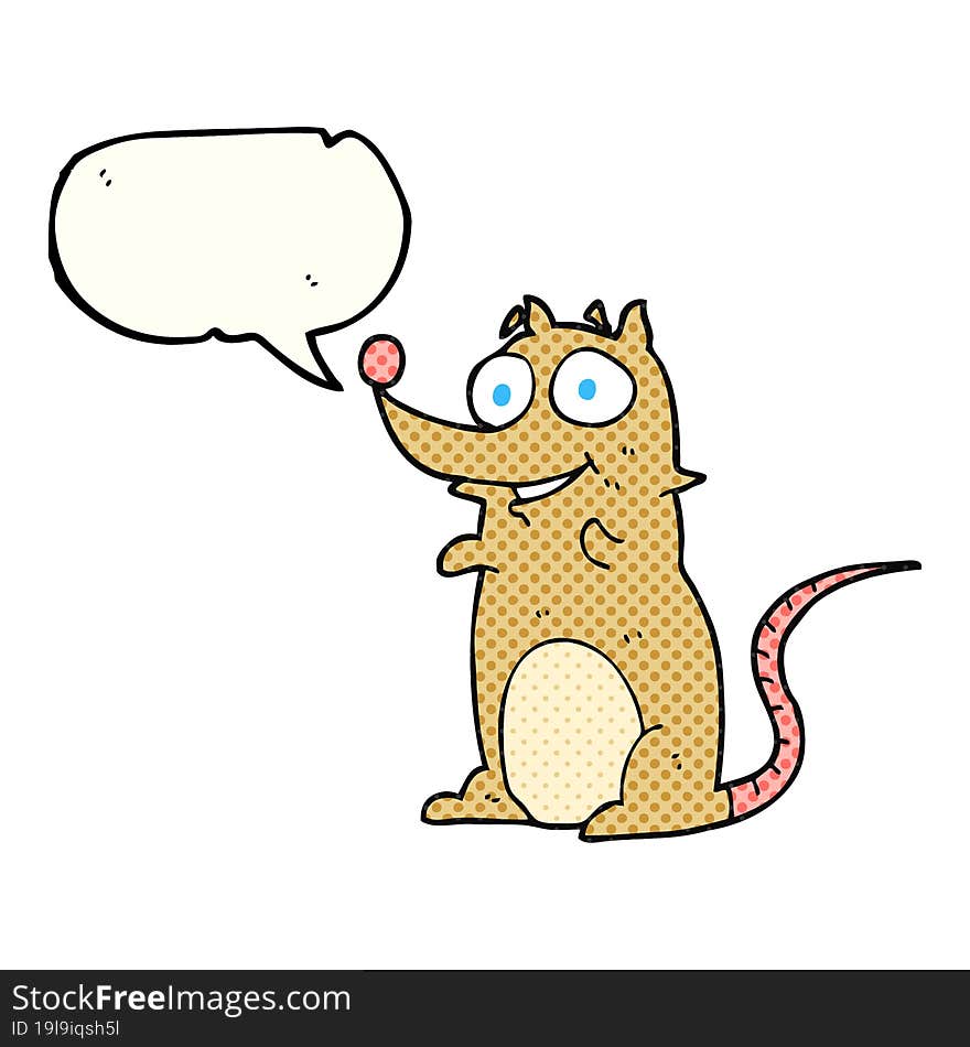 freehand drawn comic book speech bubble cartoon mouse