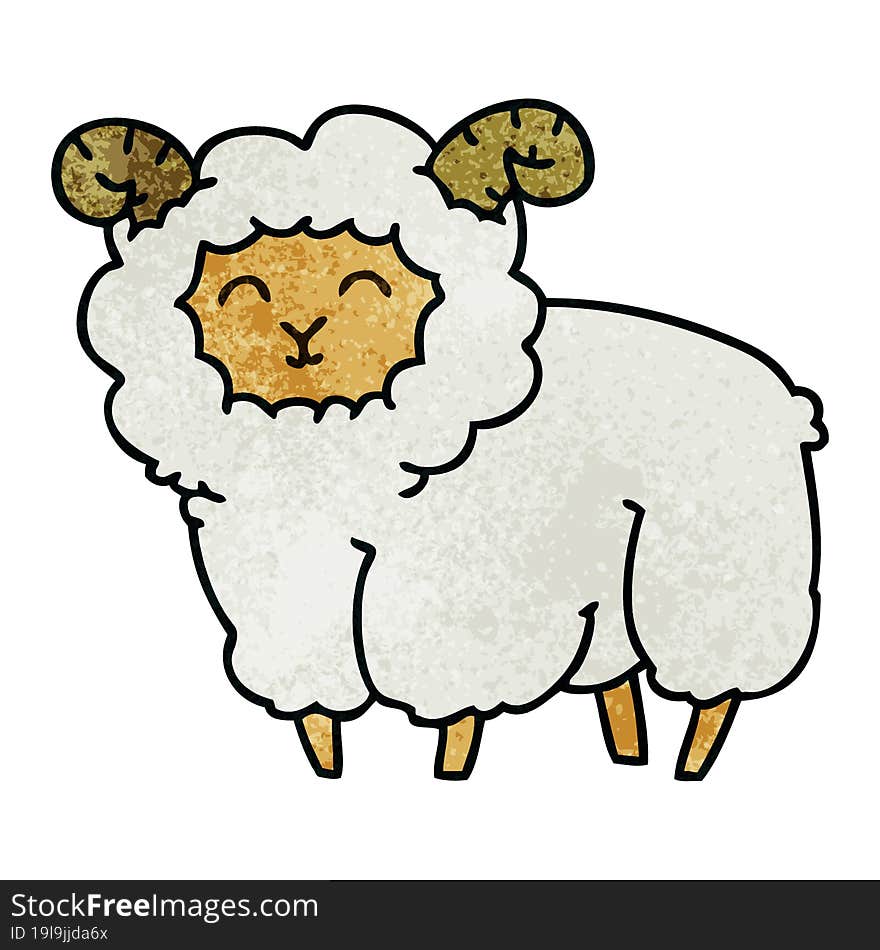 quirky hand drawn cartoon ram