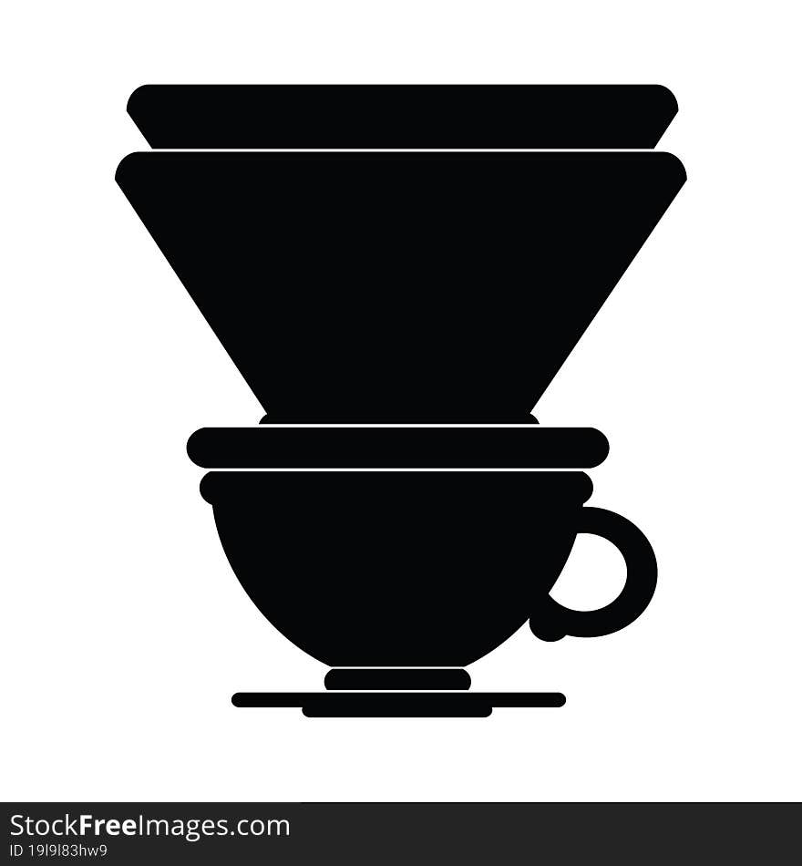 vector icon illustration of a filter coffee cup. vector icon illustration of a filter coffee cup