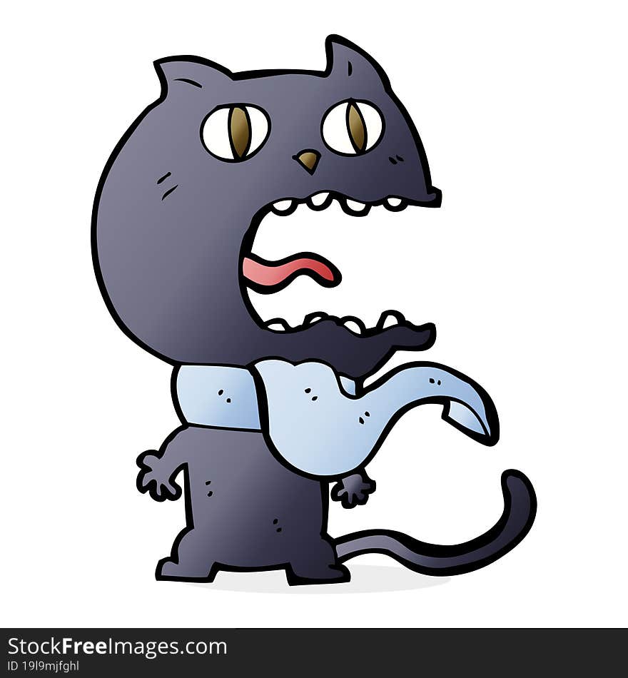 cartoon frightened cat