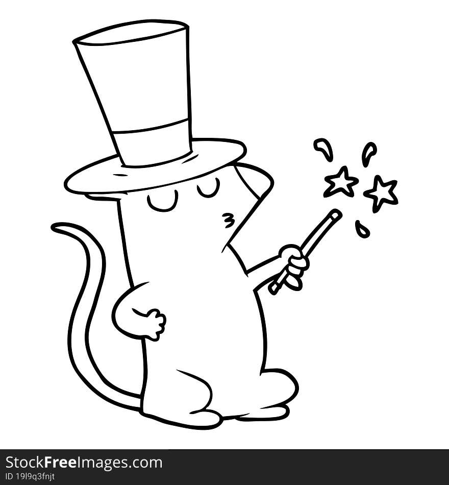 cartoon mouse magician. cartoon mouse magician