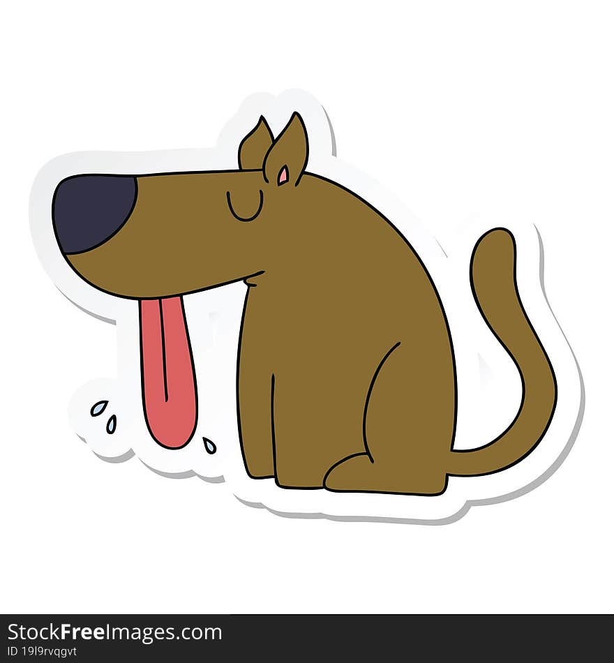 Sticker Of A Quirky Hand Drawn Cartoon Dog